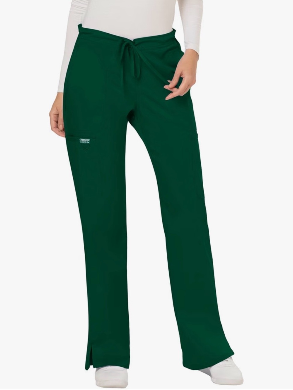 Cherokee Scrub Pants for Women Mid Rise Flare Green